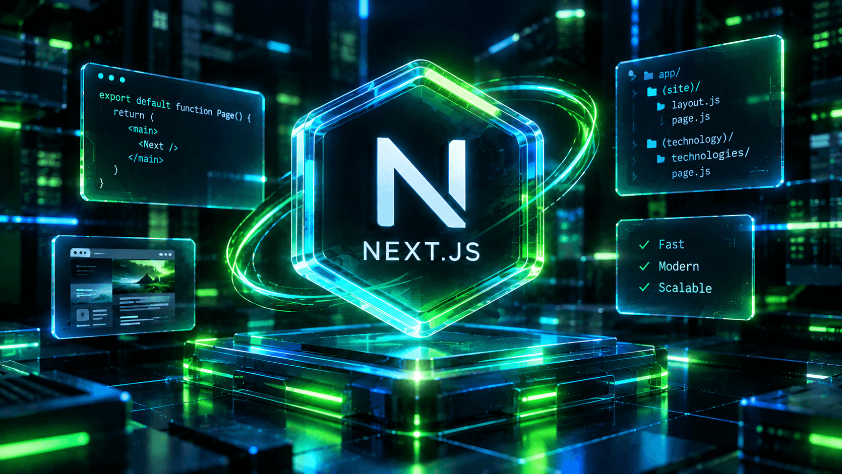 Иллюстрация технологии Next.js